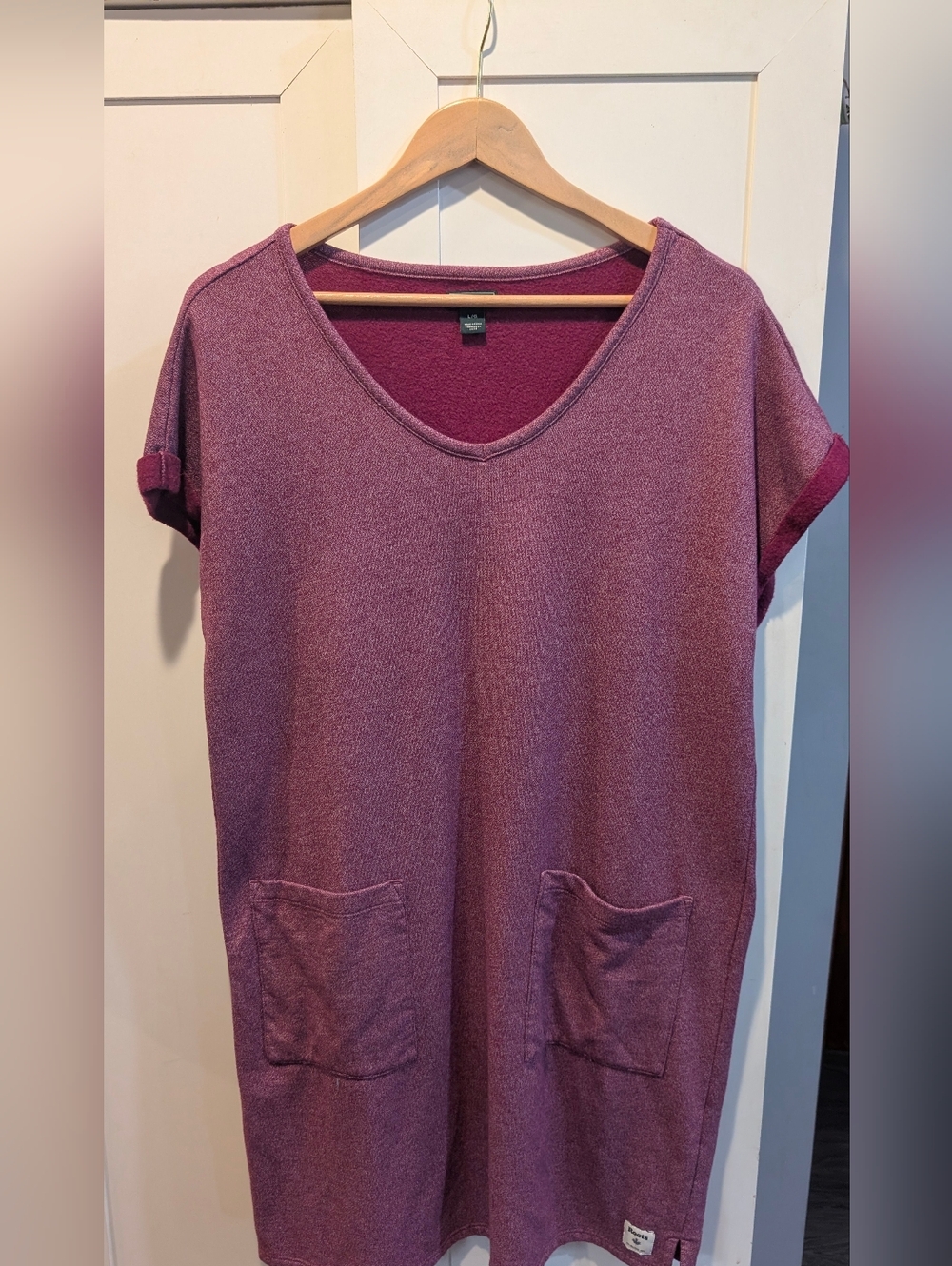 Roots Deep Plum V-Neck Midi Dress